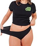 Pixie Organic Cotton Gusset Period Underwear Best Leakproof Panties with BloatFit™ Technology Ranked 1 for Ultra Soft Black