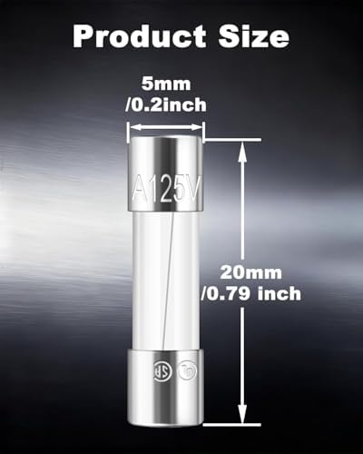 Riseuvo 50피스 5x20mm 유리 퓨즈, 빠른 작동 퀵 블로우 모음 키트 — 사진 2