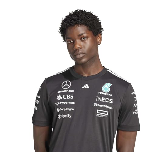 Image of adidas Mercedes - Amg Petronas Formula One Team Driver Jersey Black Men (Short Sleeve) Men's (Pack of 1)