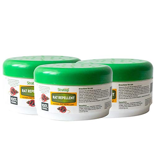 Herbal Strategi Rat Repellent - Pack of 3 (50g each) | Baby-Safe, Skin-Safe, Pet-Friendly | 100% Herbal | Eco-friendly, Non-toxic