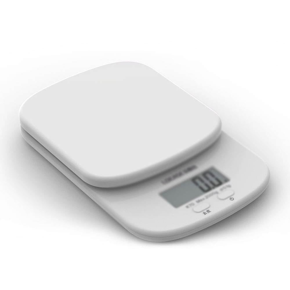 Küchenwaage, 0,1 g/2 kg, digitale elektronische Waage mit LCD-Hintergrundbeleuchtung für Lebensmittel, Schmuck, Wiegewaage (Farbe: Weiß) (weiß)