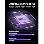 MINISFORUM 795S7 Barebone with Mini PC, AMD Ryzen 9 7945HX(16 C/32 T,up to 5.4GHz),PCIe 5.0X16,Triple Display USB-C/HDMI2.1/DP1.4,2.5G LAN Mini Computer,M.2 2230 Key E Slot,5xUSB Type-A(NO RAM/SSD/OS) - Image 2