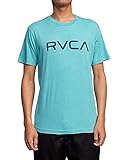 RVCA Men's Premium RED Stitch Short Sleeve Graphic TEE Shirt, Big Bermuda Blue, Large