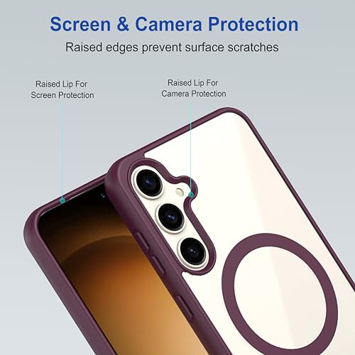Image of amazon basics Back Case Cover for Samsung Galaxy S25 5G | Scratch-Resistant Back Case Cover | Wine Red