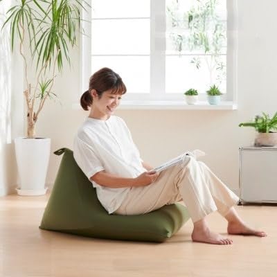 ハナロロのビーズクッション ポトラ60リットル ニットカバー付(モスグリーン)