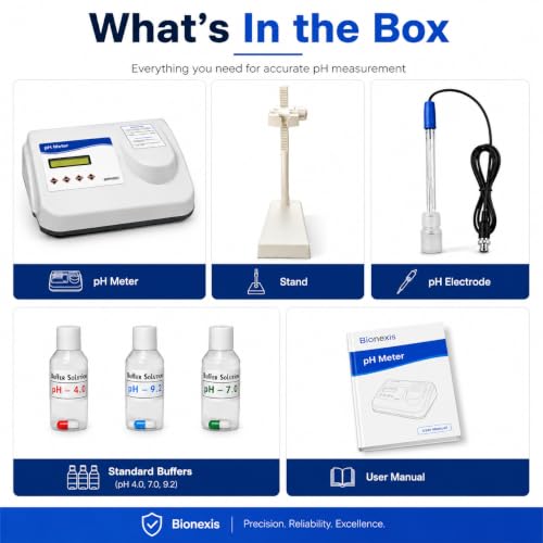 Image of Bionexis Benchtop Professional Laboratory pH /mV Meter (Model BNPH002) | 0.01 pH Resolution, ±0.01 Accuracy | Research Grade Instrument for Biotech, Pharma, Healthcare & Chemical Testing