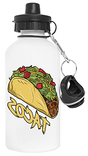 Gunmant Tacos Backwards Socat Water Bottle White Aluminium Reusable