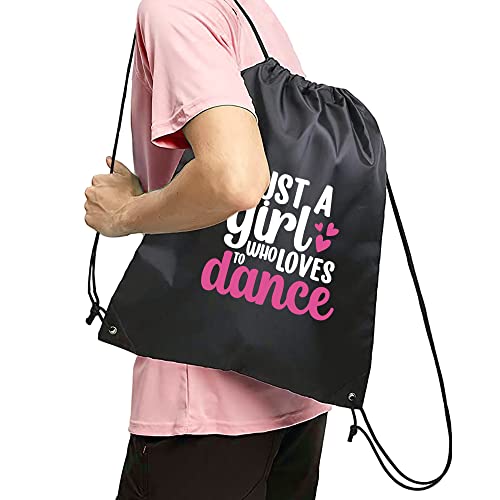 Haizct Just a Girl Who Loves to Backpack, Unisex Drawstring Backpack Bag for Gym Shopping Sport Yoga Dance Rehearsal, Great Gift for Ballet Dancer Actor Actress2