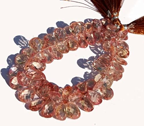 Perles corindon pamplemousse LKBEADS briolettes facettées pour cadeau unique - 2