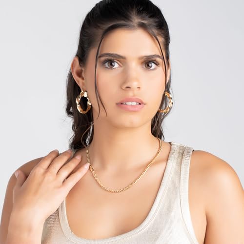 Barzel 18K Gold Plated Twisted Hoop Earrings Intertwined Earrings, 5 mm Thick x 40 mm Length, Gold Plated Hoop Earrings High Polish Finish, Made in Brazil4