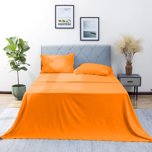 California King Sheet Set 4 Pieces Soft Cooling Breathable Orange - image 1