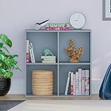Vida Designs Durham Cube regał na książki, organizer do salonu, regał na książki, meble do biura domowego (4 kostki, szary)