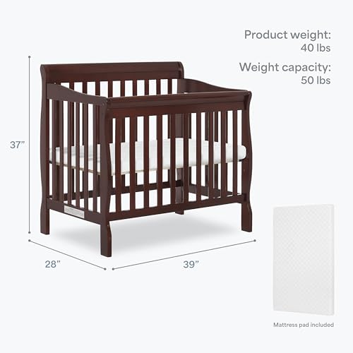 Image of Dream On Me 4 in 1 Aden Convertible Mini Crib, Espresso