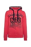 Tape auf den Schultern Camp David Herren Kapuzensweater mit Label-Applikationen