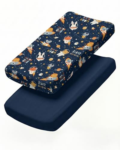 Changing Pad Cover - Pack of 2 Soft Unisex Diaper Change Microfiber Table Sheets - Fits 32'x16' Contoured Pad - Changing Pad Cover for Baby Boys and...