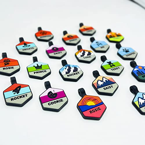 Silent Dog Tag Personalized with 5 Lines of Custom Deep Engraved Durable Soundless Silicone Pet ID Name Tag Hexagon Forest Night - Thumbnail 3
