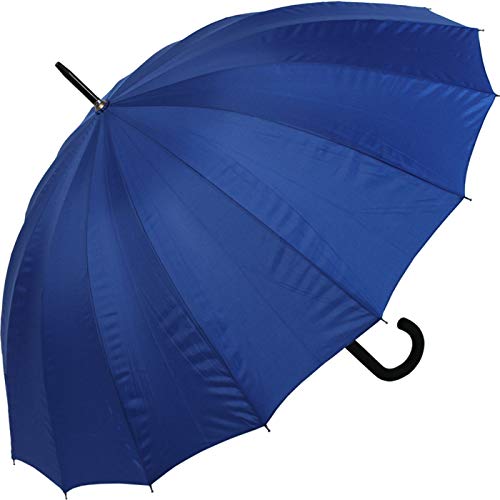 iX-brella largo - alta calidad Paraguas 16 piezas con Automático - a prueba de tormentas - Poliéster, Azul, 100, 100