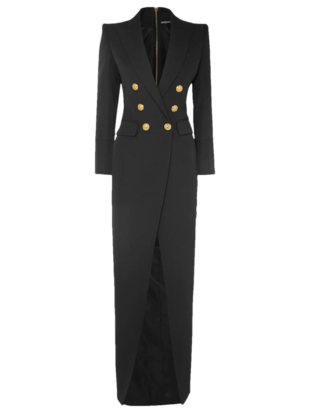 Womens Evening Suit Dress Shoulder Pad Double Breasted Zip Waist Retraction Suit Jackets