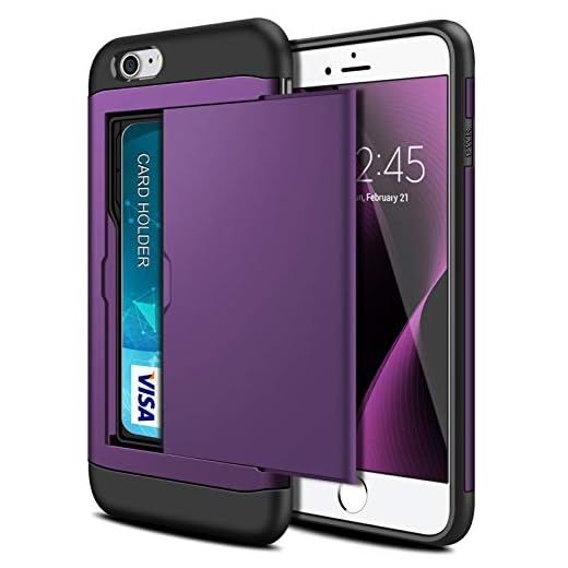 SAMONPOW Wallet Case for iPhone 7 Case with Card Holder Dual Layer Hybrid Shell Heavy Duty Protection Shockproof Anti Scratch Soft Rubber Case for iPhone 7 iPhone 8 iPhone SE(2020) 4.7 inch Purple