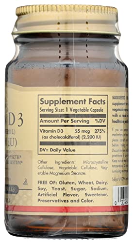 Solgar Vitamin D3 2200 Iu, 50 Ct #TOP6
