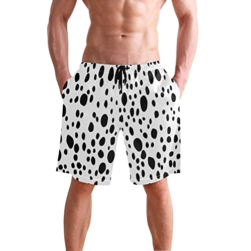 Dalmatian Dog Fur Print Men's Swim Trunks Beach Shorts Quick Dry Swim Board shorts With Pockets L2