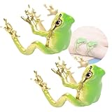 Pendientes ajustables hechos a mano con forma de rana de árbol, diseño de rana de árbol, joyería creativa, vintage, estilo punk, para mujer, sin perforación, ring, Bonito anillo, Anillo de rana de