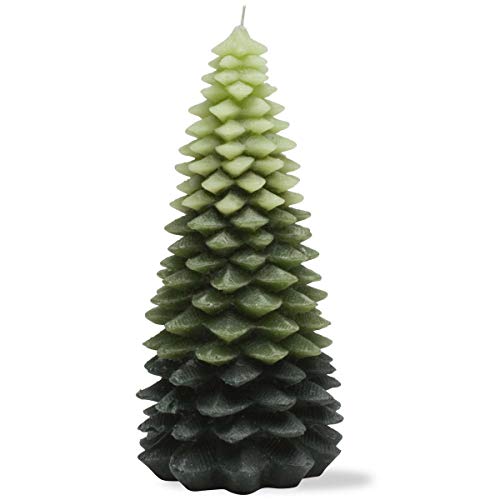 tag Extra Large Green Ombre Tree Shaped Wax Candle With Chunky Leaf Accents 11.5 in. X-Large Green