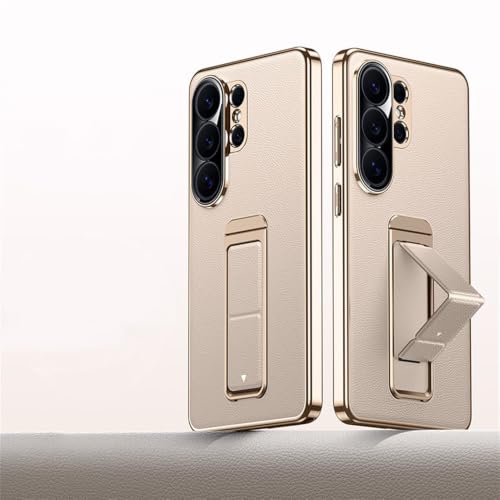Étui en cuir or pour Galaxy S26 Ultra d'une élégance rare
