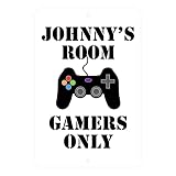 Personalized Gamers Only Metal Room Sign (8x12 Inches)