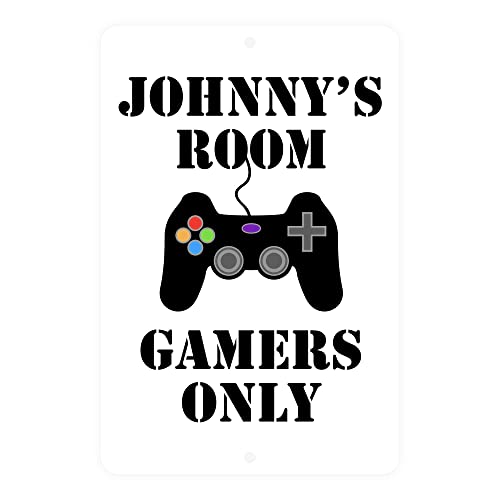 Personalized Gamers Only Metal Room Sign (8X12 Inches) #TOP5
