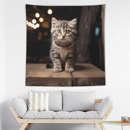 Tapisserie murale esthétique drap de fond personnalisé chat