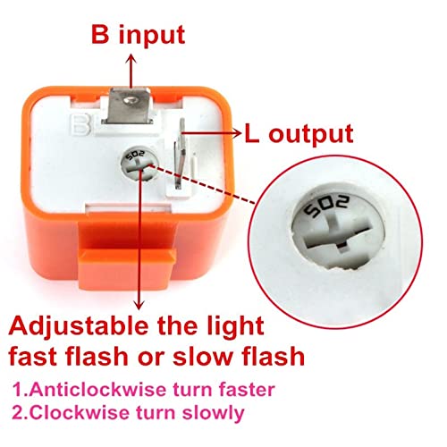 Relais flash 12V 2P clignotant LED feu de direction moto réglable