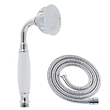 Chrome Vintage Handheld Shower Spray with 59inch Flexible Hose High Flow Antique Shower Head Replace