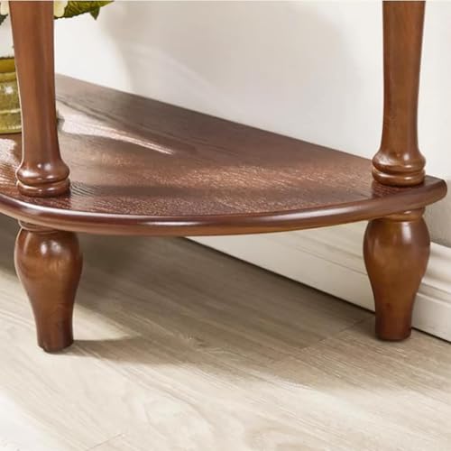 Mesa consola de media luna negra de 80 cm en madera maciza para pasillo 8