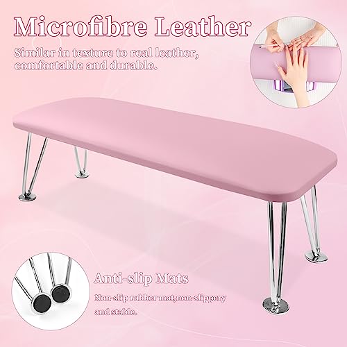 BOMOQING Descanso de braço para unhas, descanso de braço de microfibra de couro para unhas de acríli