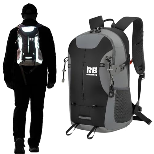 Reflective Motorcycle Backpack with Helmet Holder & Laptop