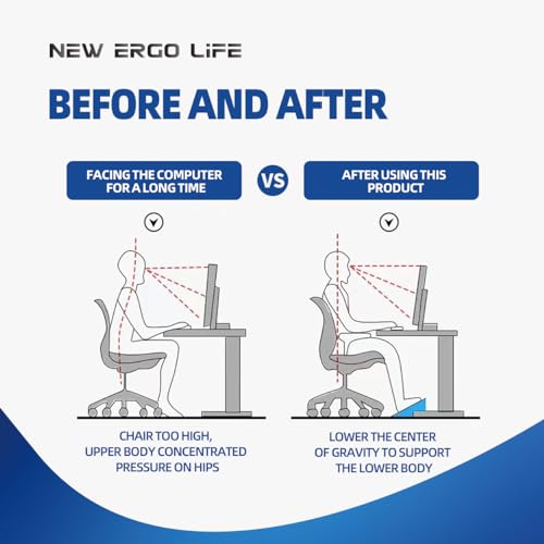 New Ergo Life Adjustable Footrest Under Desk, Comfort Foot Stool at Work, 6-Position Multi-angle Adjustable Foot Pedal, Ergonomic Posture Support, Foot Support for Office and Home (Black) - Image 5