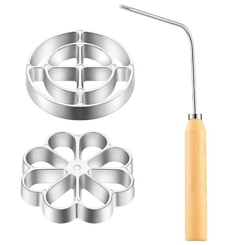 Faloyy Juego de 3 Piezas para Hacer Churros, máquina para Hacer Galletas de aleación de Aluminio de Grado alimenticio con Mango, pétalos antiadherentes y Forma Hueca Redonda, Cortador de Arcilla