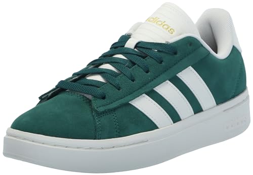Adidas Mens Grand Court Alpha, Collegiate Green/Off White/Gold Metallic, 10