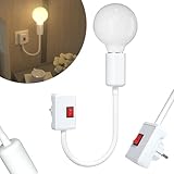 【Interrupteur pratique sur la fiche】 L'interrupteur rouge bien visible directement sur la fiche permet un allumage et une extinction confortables sans changer de prise. Branchez simplement et profitez immédiatement de la lumière si nécessaire – particulièrement sûr et pratique pour les chambres d'enfants et les débarras.