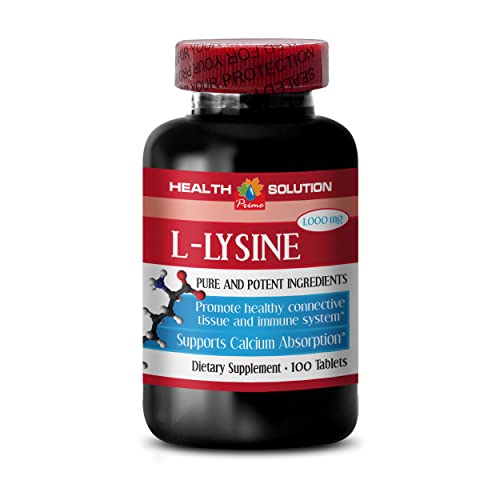 L-Lysine Organic - L-Lysine 1000Mg - For Energy Production - Bone Supplements - Bone And Joint Health Supplements - Bone Health - Bone Health Supplement - Bone Support Pills - 1 Bottle 100 Tablets #TOP1
