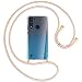Produktbild mtb more energy® Handykette kompatibel mit Motorola Moto G8 Power Lite (6.5'') - Rose Peach/Gold - Smartphone Hülle zum Umhängen - Anti Shock Full TPU Case