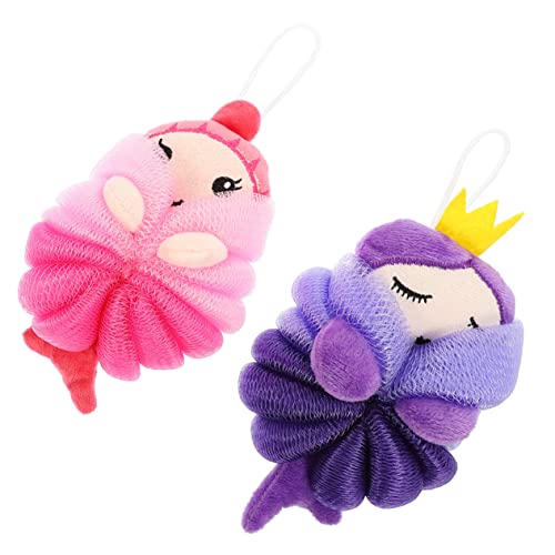 2pcs Bath Ball Shower Pouf Sponge Luffa Baby Bath Brush Mermaid B...