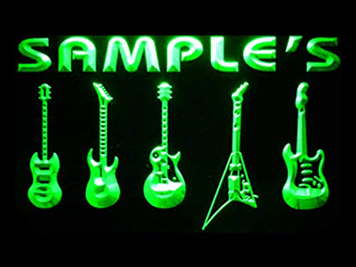 ADVPRO Name Personalized Custom Guitar Hero Weapon Band Music Room Bar Neon Sign Green 12x8.5 inches st4s32-qp-tm-g