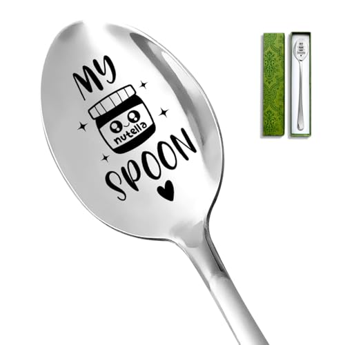 Funny My Nutella Spoon Engraved Stainless Steel Spoon, for Nutella Lovers on Birthday Christmas Valentine's Day Thanksgiving Mother's Day