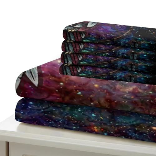 Housse de couette hibou attrape-rêves 140x200 linge de lit fantastique