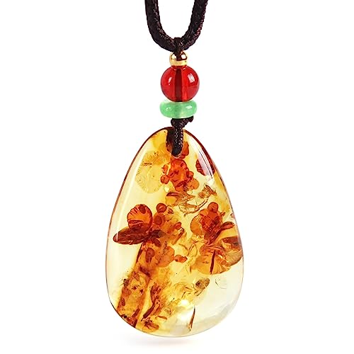 Guptue Natural amber pendant The teardrop baltic Amber beautiful petal shape different flower pendant for women