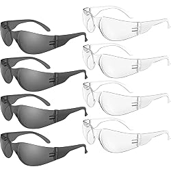 WFEANG Safety Glasses (ANSI Z87.1) – 8 pairs (4 clear, 4 Grey)