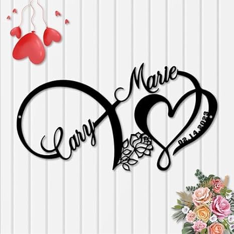 Custom Infinity Heart Metal Name Sign (Love Sign 7)