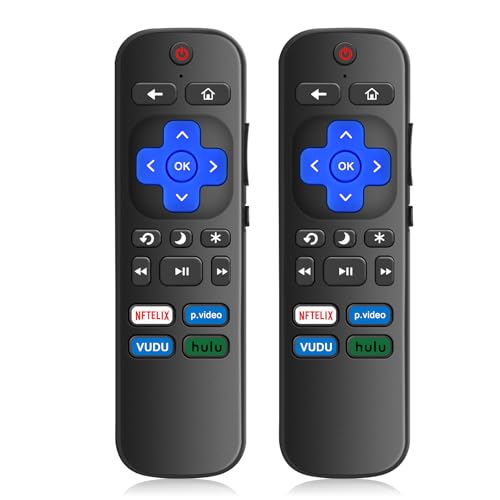 Image of (Pack of 2) Replaced Remote Control Only for Roku TV Compatible with TCL Roku /for Hisense Roku /for Insignia Roku /for Onn Roku TV /for Philips Roku Smart TVs (Not for Roku Stick and Box)